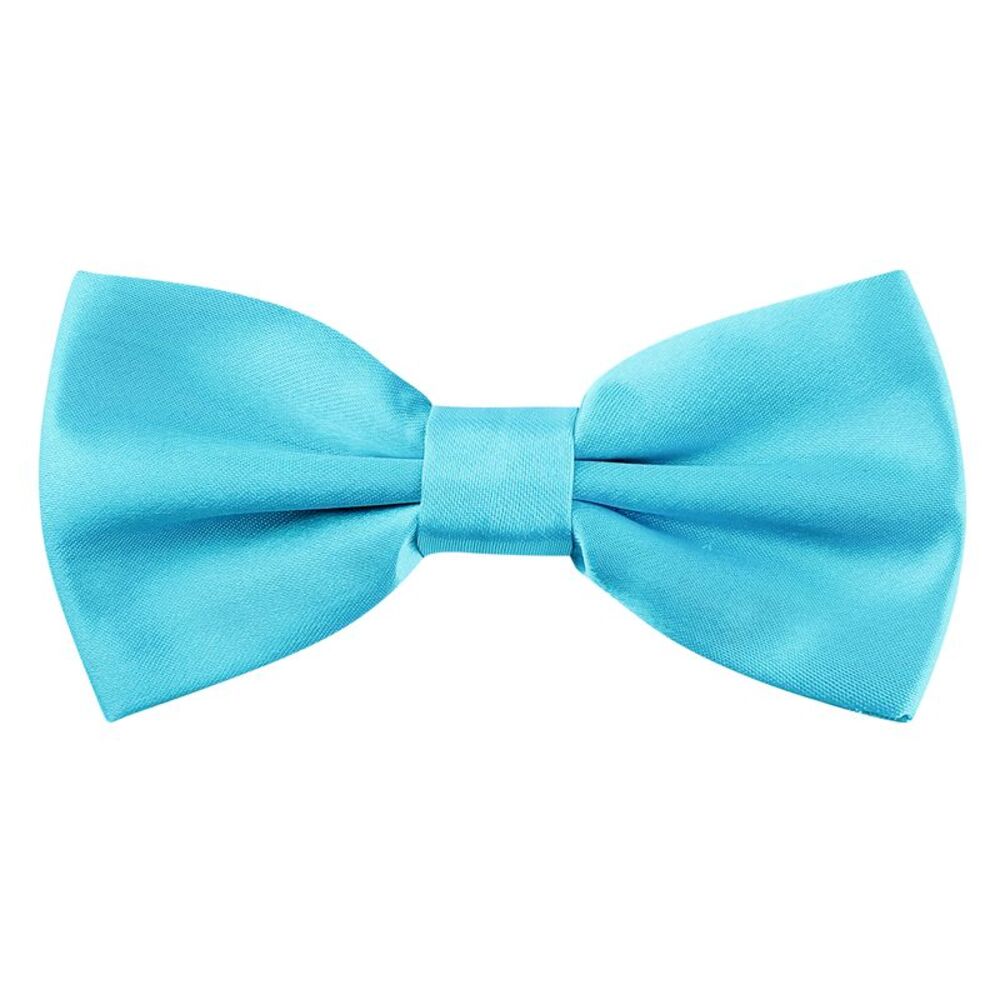 Pre-tied Solid Adjustable Bowtie Classic Tuxedo Wedding Bow Ties Lake Blue